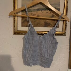 blue and white stripe brandy melville crop tank